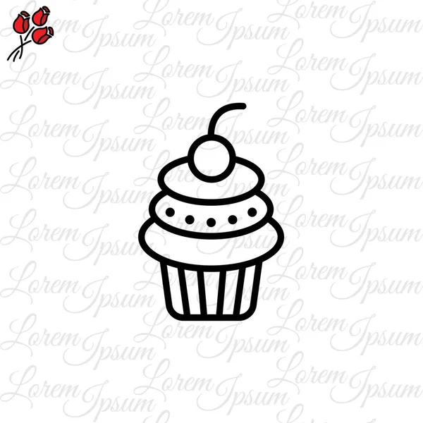 Cupcake dessert icon — Stock Vector