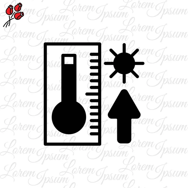 Thermometer mit Hochtemperatur-Symbol — Stockvektor