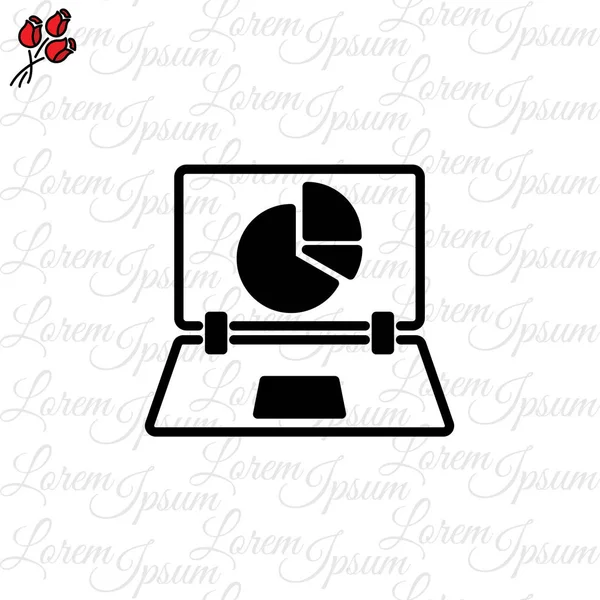 Monitor con gráfico de negocio — Vector de stock