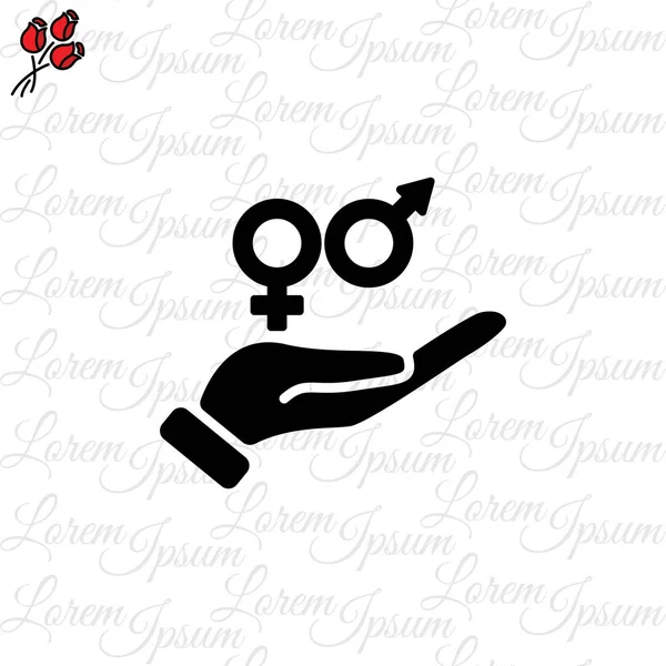 Signos femeninos masculinos icono plano — Vector de stock