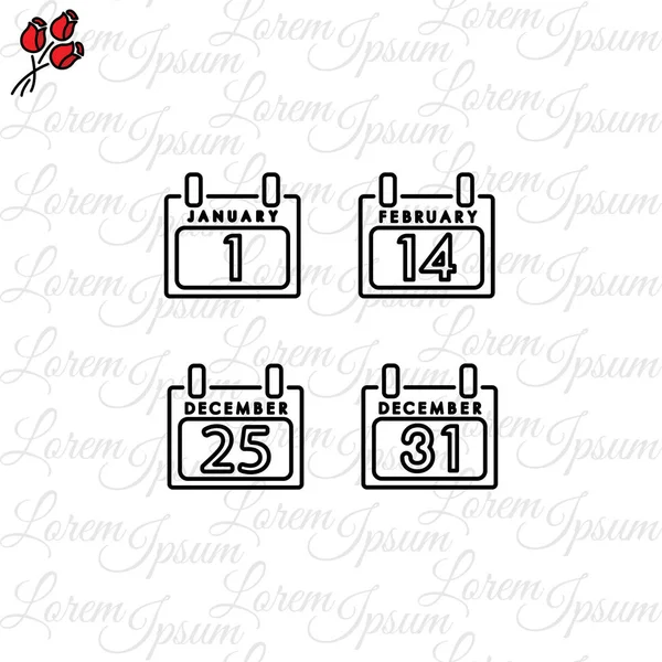 Calendario Icono plano — Vector de stock