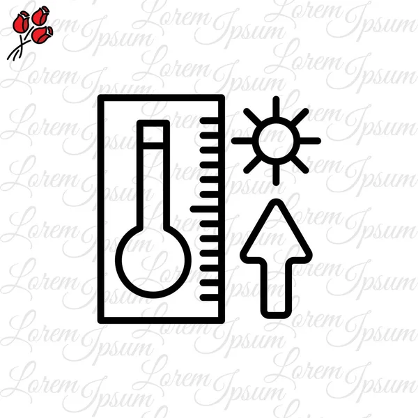 Thermometer mit Hochtemperatur-Symbol — Stockvektor