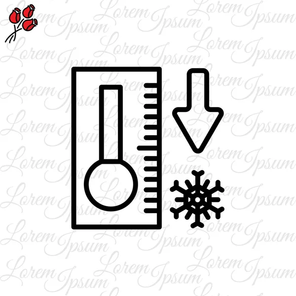 Termometro con icona a bassa temperatura — Vettoriale Stock