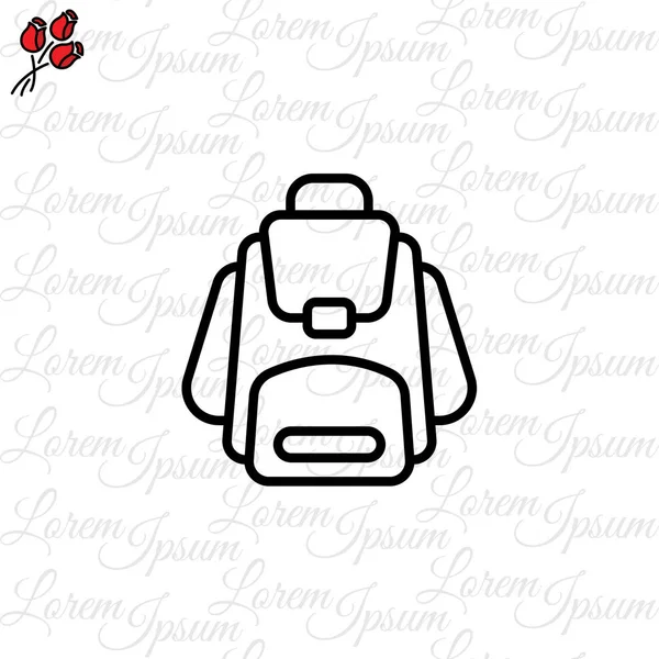 Sırt çantası satırı simgesi — Stok Vektör