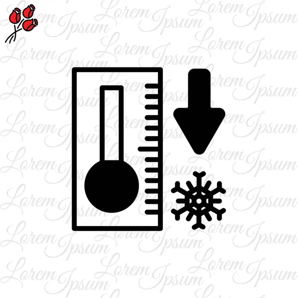 Termometer med låg temperatur ikonen — Stock vektor