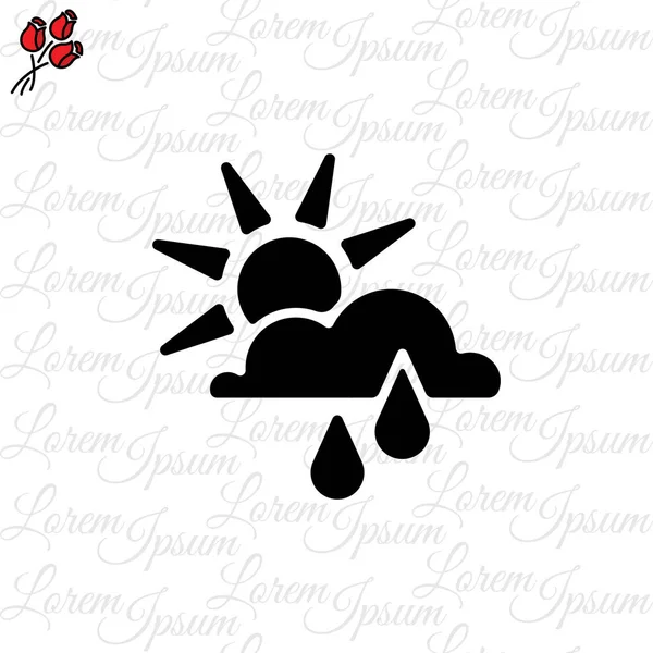 Zon en regen pictogram — Stockvector