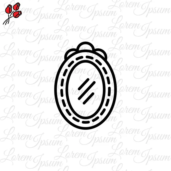 Espejo femenino icono — Vector de stock