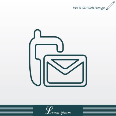 zarf ve cep telefonu ile SMS simgesi