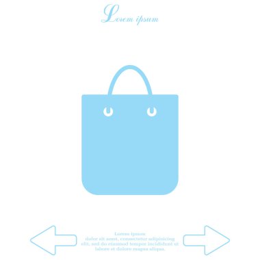 alışveriş poşeti düz simgesi 