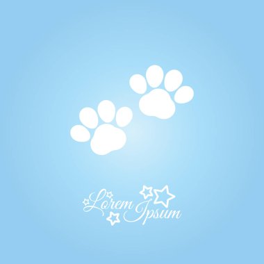 İki pawprints düz simgesi