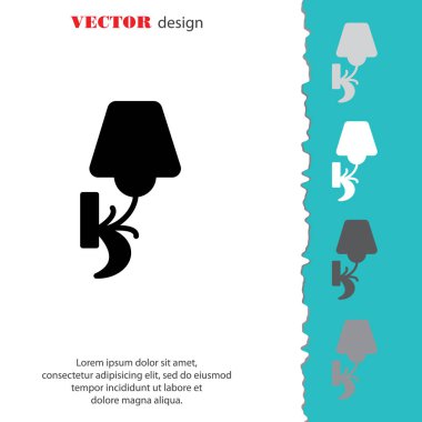 Duvar ışık düz simgesi