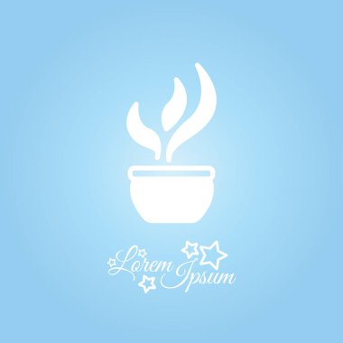 Saksı düz kutsal kişilerin resmi içinde bitki