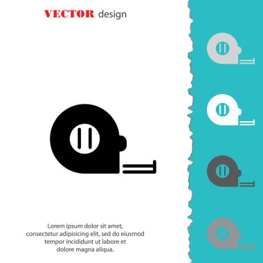 Şerit metre düz simgesi