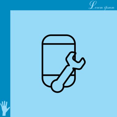 Kurulum smartphone düz simgesi 