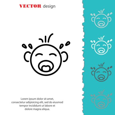 Ağlayan bebek düz simgesi