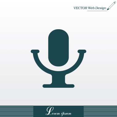 mikrofon düz simgesi