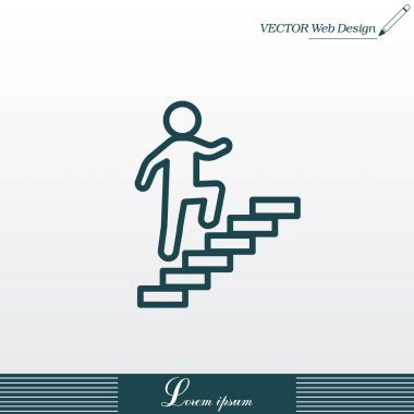 Adam üst katta düz simgesi