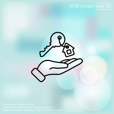 Elinde anahtar simgesi