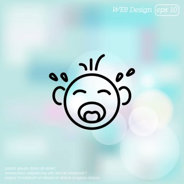 Ağlayan bebek düz simgesi