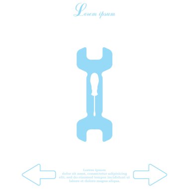 İngiliz anahtarı ve tornavida düz simgesi