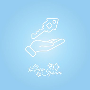 Elinde anahtar simgesi