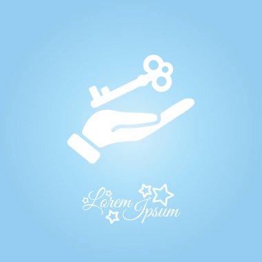 Elinde anahtar simgesi