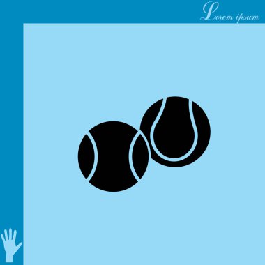 Tenis topları düz simgesi 