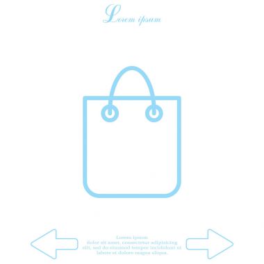 alışveriş poşeti düz simgesi 