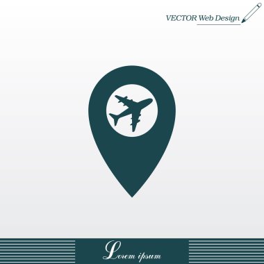 Harita Pin Düz Simgesi