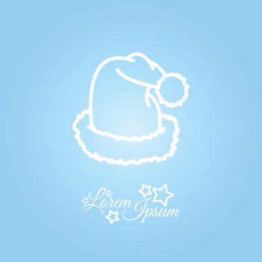 Santa şapka düz simgesi