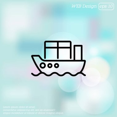 Kargo gemisi çizgisi simgesi