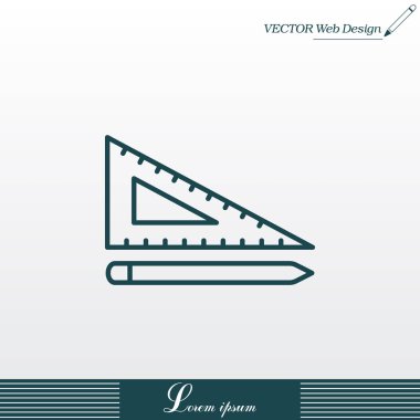 kalem ve cetveli satırı simgesi,