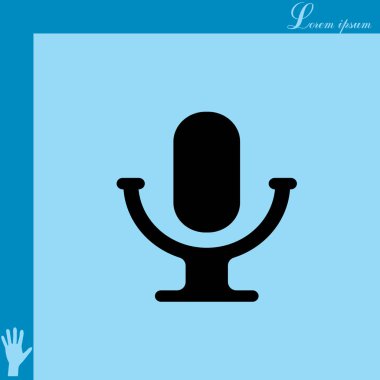 mikrofon düz simgesi