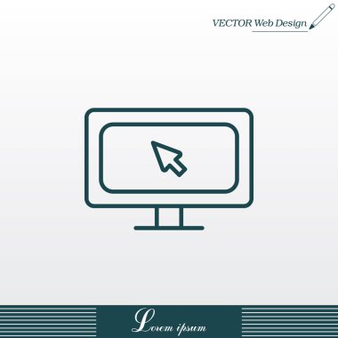 Monitör, doğrusal simgesi