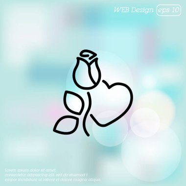 Gül ve kalp simgesi