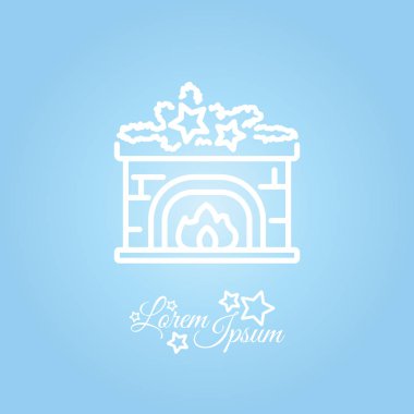 Şömine düz simgesi