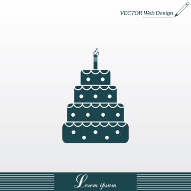 Katmanlı pasta düz simgesi