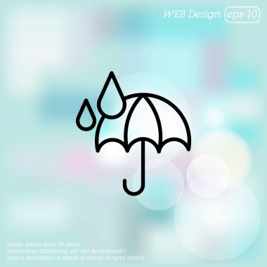 şemsiye ve yağmur simgesi
