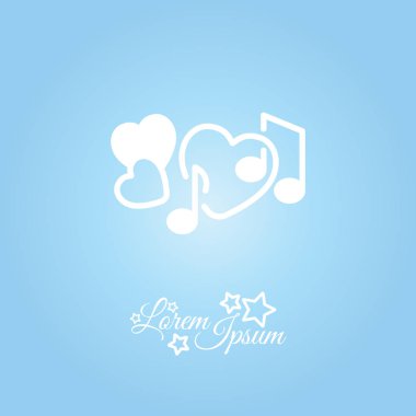 Müzik notlar ve kalp simgesi