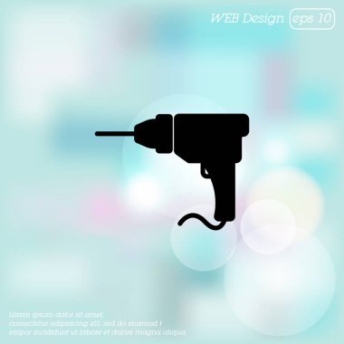 Elektrikli matkap düz simgesi