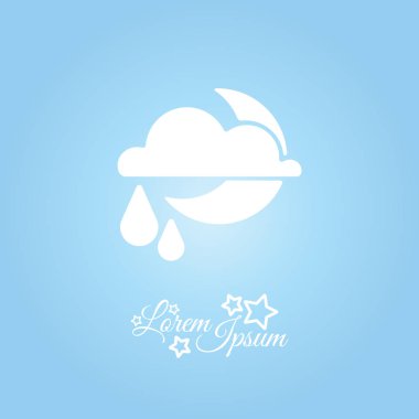 Moon, bulut ve yağmur simgesi