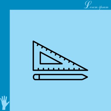 kalem ve cetveli satırı simgesi,