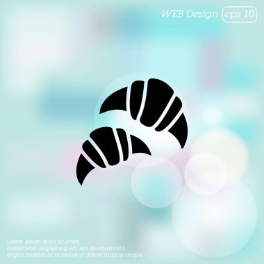 Kruvasan yemek simgesi