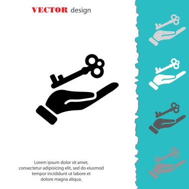 Elinde anahtar simgesi