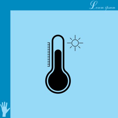 termometre düz simgesi 