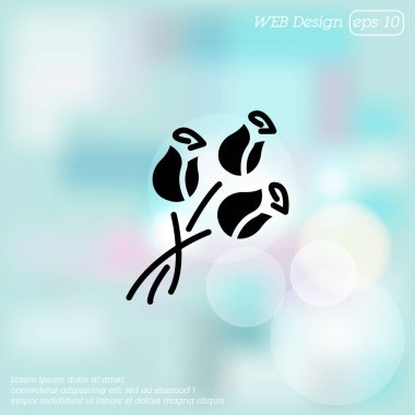 Buket gül düz simgesi