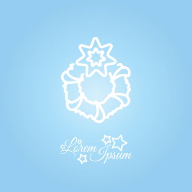 Noel çelenk düz simgesi