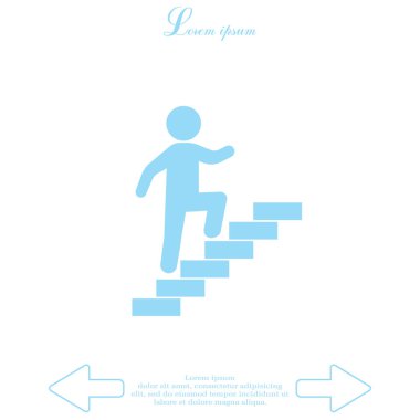 Adam üst katta düz simgesi