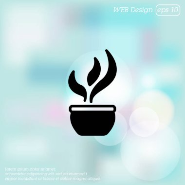 Saksı düz kutsal kişilerin resmi içinde bitki