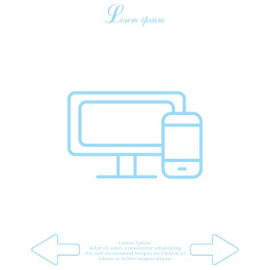 Monitör ve telefon simgesi